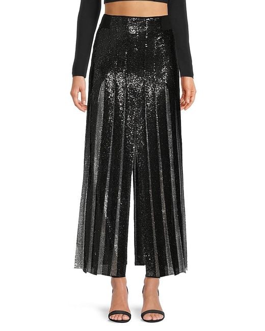 Akris Black Sequin Pleated Maxi Skirt