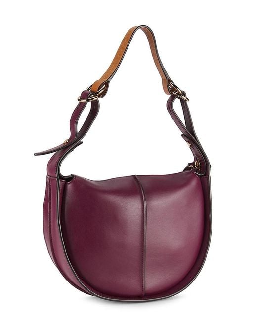 Tod's Purple Leather Shoulder Bag