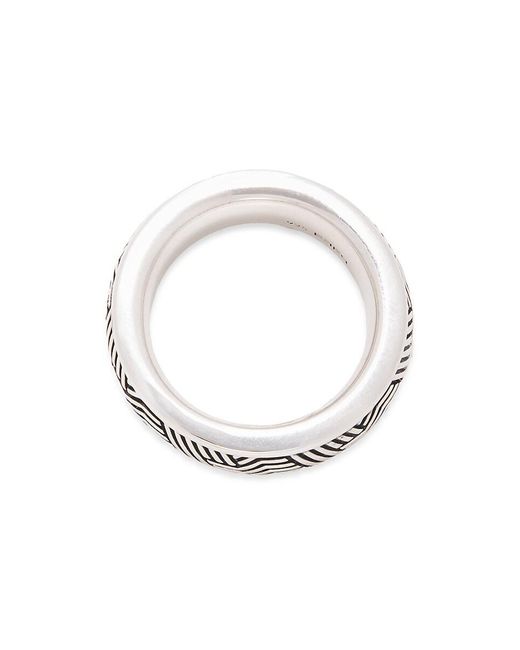 Effy White Engraved Band Ring for men