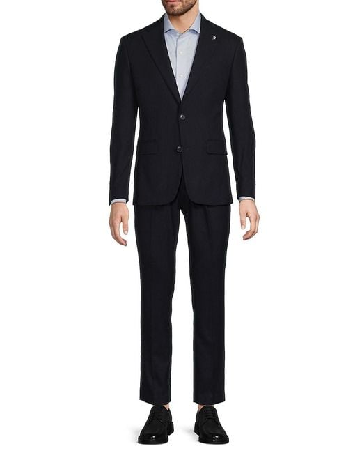 Karl Lagerfeld Black Solid Modern Fit Suit for men