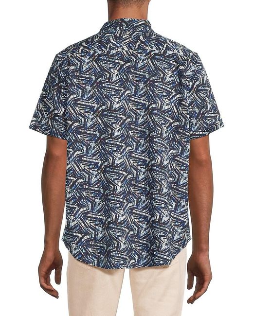 Robert Graham Blue Morais Overlap Star Print Shirt for men