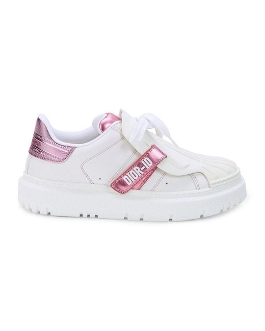 Dior Pink Dior Id Low Top Leather Sneakers