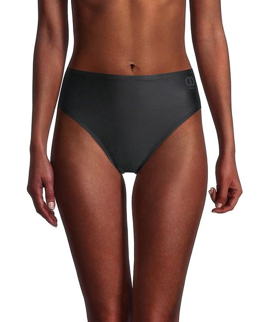 black high rise cheeky bikini bottoms
