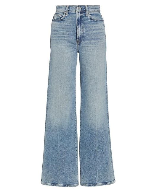 7 For All Mankind Blue Ultra High-Rise Wide-Leg Jeans