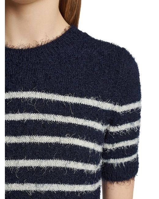 Khaite Blue Luphia Striped Silk-Blend Sweater
