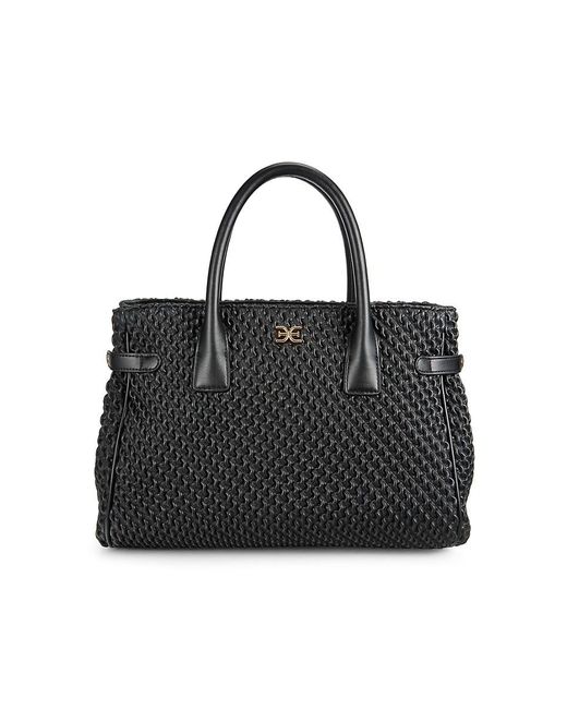 Sam Edelman Black Rowan Braided Top Handle Bag