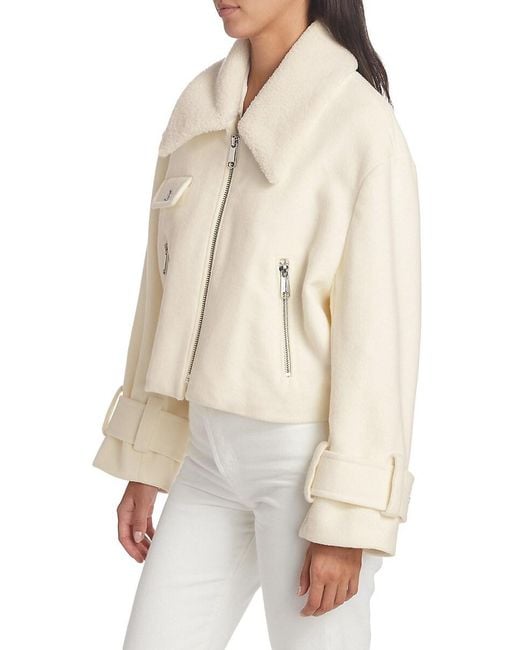 Saks Fifth Avenue Natural Marisa Cropped Wool Jacket