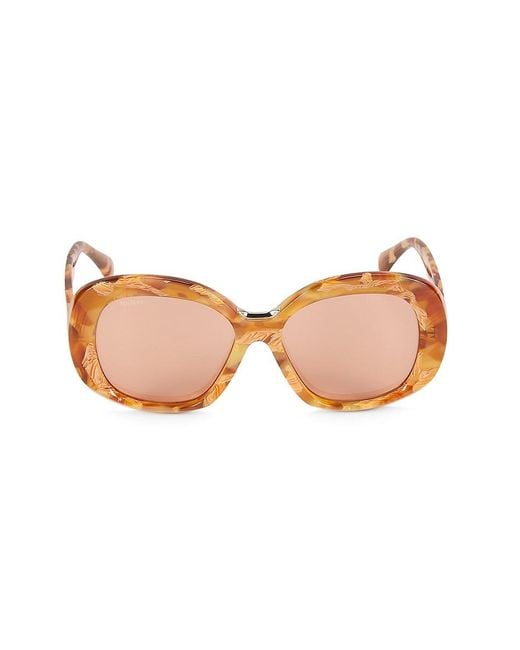 Max Mara Pink 55Mm Oval Sunglasses