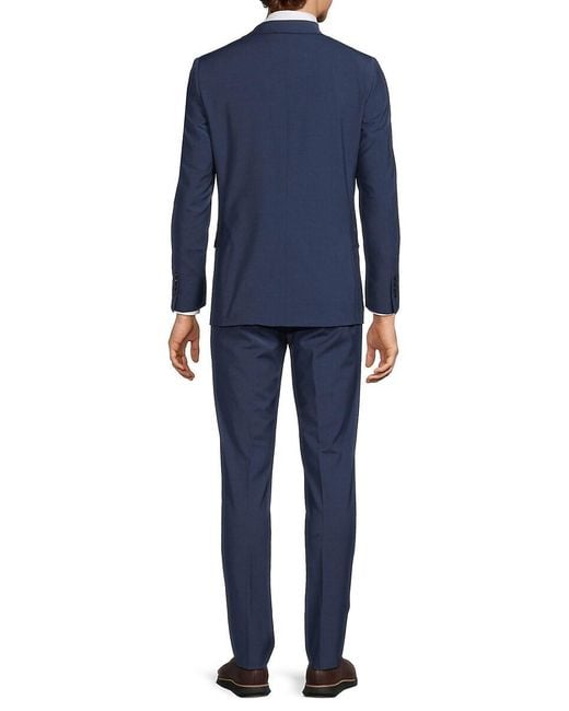 Calvin Klein Blue Wool-Blend Skinny Slim-Fit Suit for men