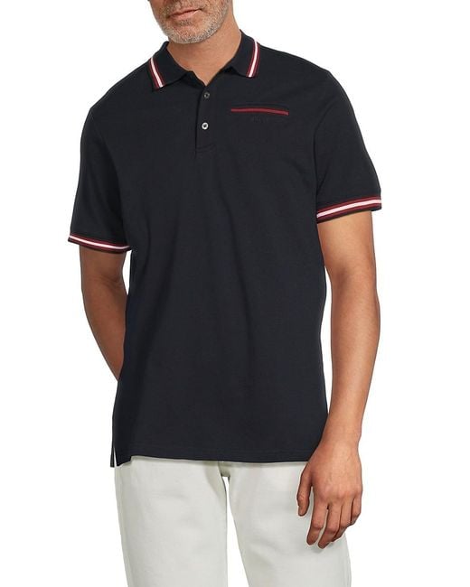 Bally Black Contrast-Tipped Cotton Polo Shirt for men