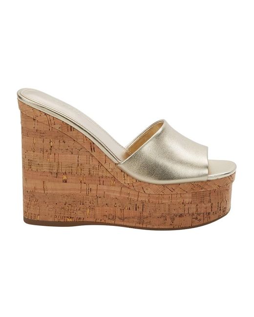 Guess Synthetic Cork Wedge Sandals in Gold (Metallic) Lyst Canada