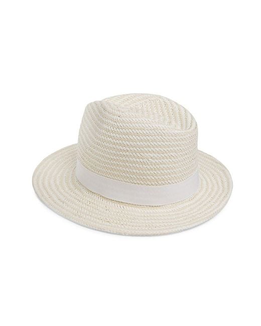 Kate Spade White Two Tone Textured Fedora