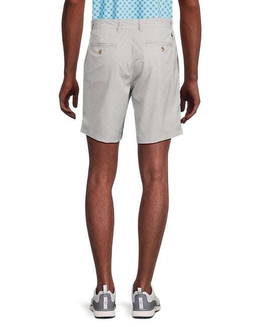 Tailorbyrd White Melanga Textured Flat Front Shorts for men