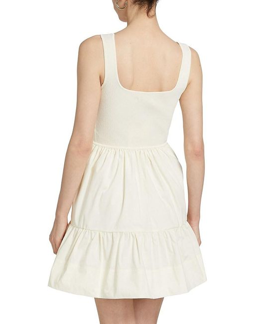 Tanya Taylor White Josephina Tiered Minidress