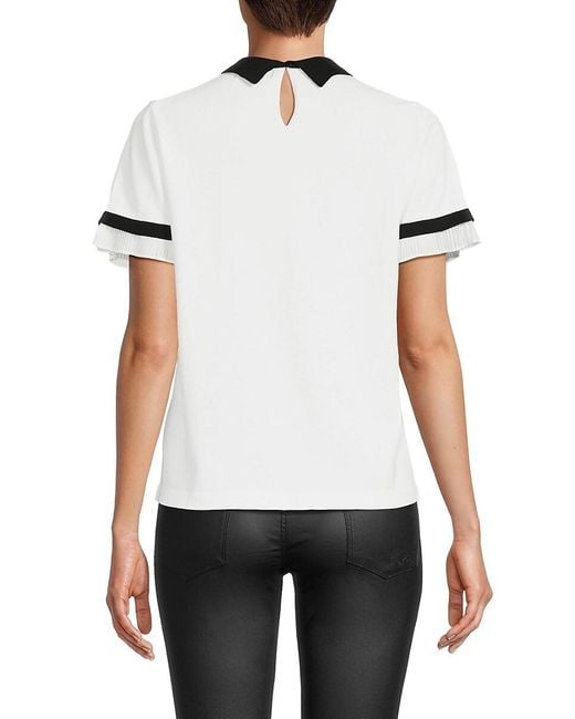 Karl Lagerfeld White Collared Top