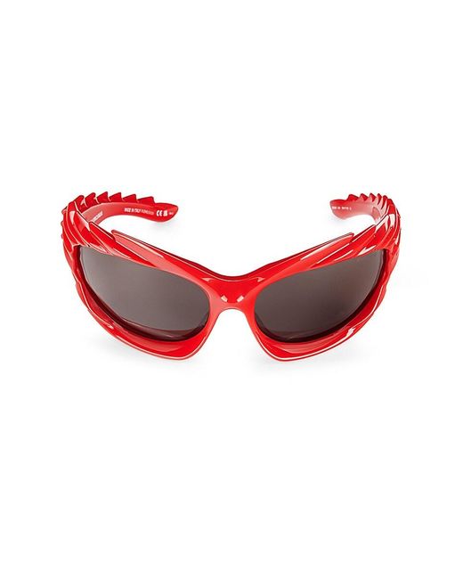 Balenciaga Red 78mm Wrap Sunglasses