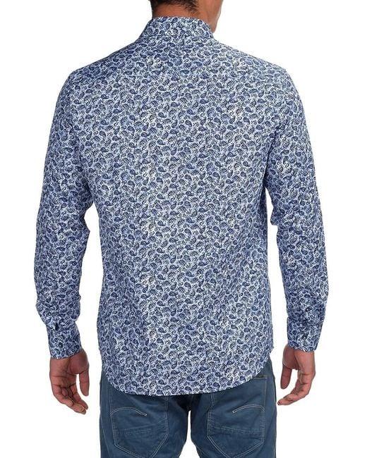 Garnet Blue Paisley Sport Shirt for men