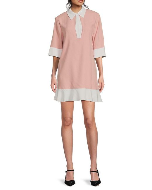 RED Valentino Pink Two-tone A-line Minidress