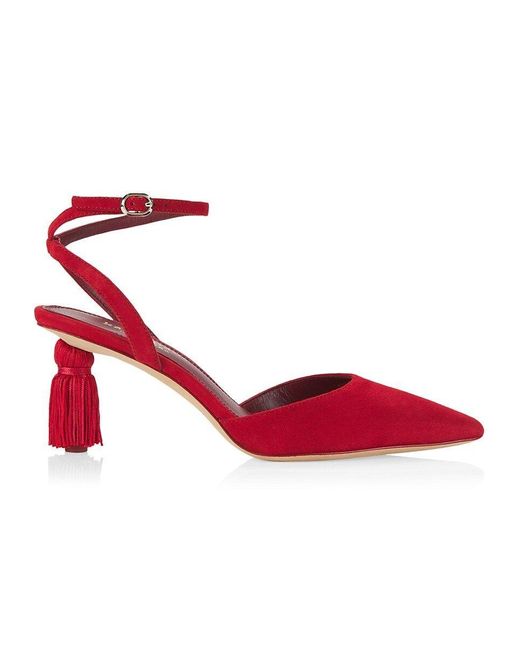 Kate Spade Red Voila Tassel-heel Leather Pumps