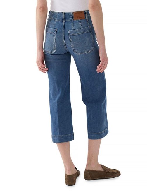 Nocturne Blue High Waist Regular Fit Cropped Jeans