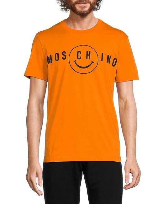 Moschino Orange Logo Graphic Tee for men