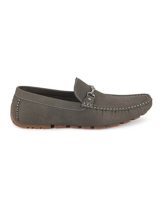 Guess Gray Mansto Logo Loafers for men