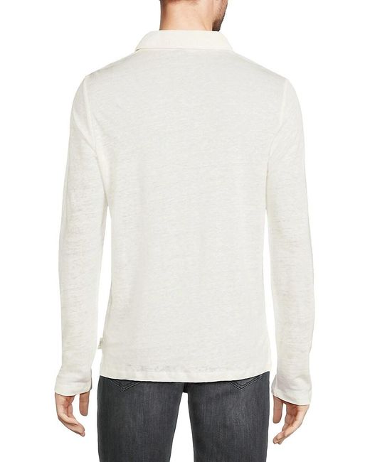 Onia White Long Sleeve Linen Shirt for men
