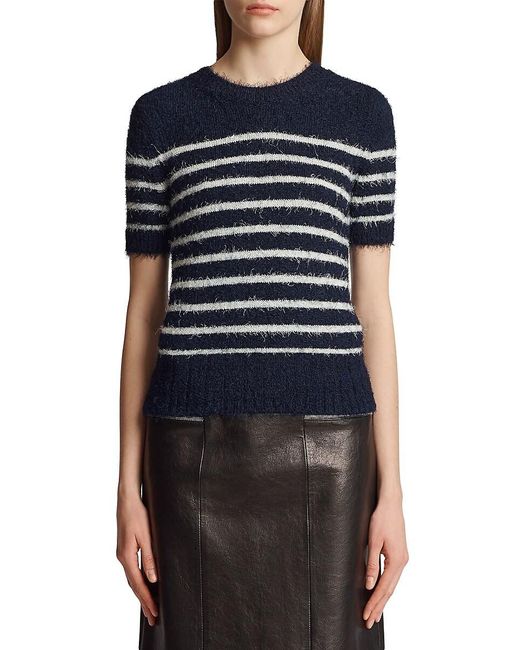 Khaite Blue Luphia Striped Silk-Blend Sweater