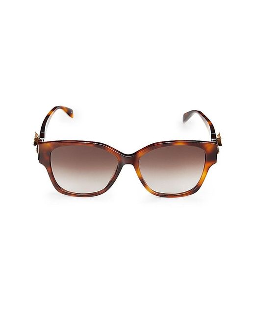 Alexander McQueen Brown 56mm Rectangle Sunglasses