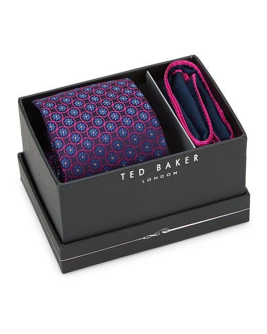 Ted Baker Multicolor 2-piece Slim Tie & Pocket Square Set for men