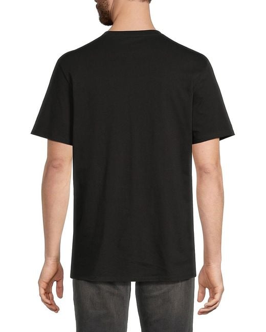 Karl Lagerfeld Black Three Karl Character Cotton T-shirt for men