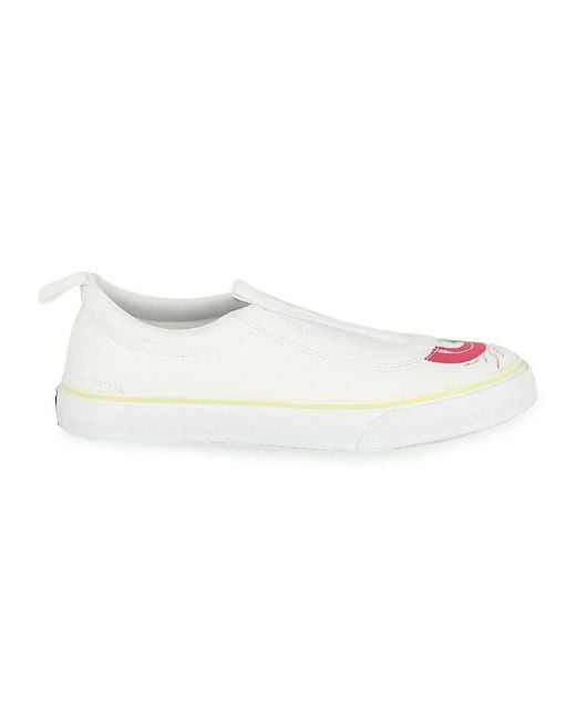 Opening Ceremony White Dragon Print Slip-On Sneakers for men
