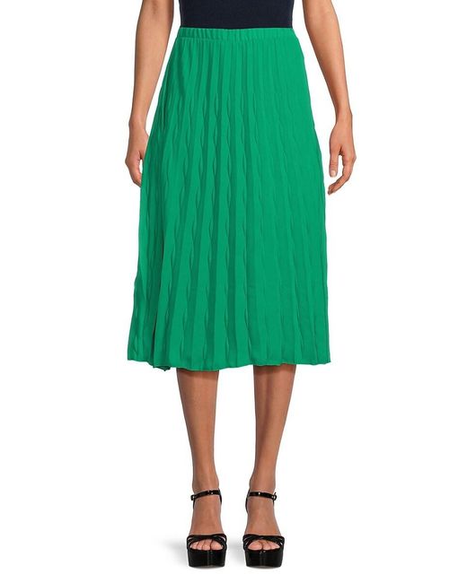 Nanette Lepore Green Knit A Line Midi Skirt