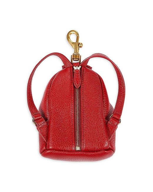 Rebecca Minkoff Red Mini Julian Leather Backpack Keychain