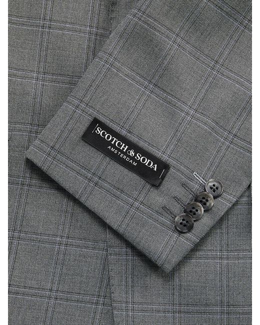 Scotch & Soda Gray Modern Fit Check Suit for men