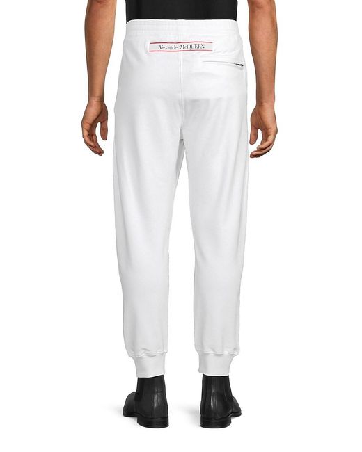 Alexander McQueen White Logo Tape Joggers for men