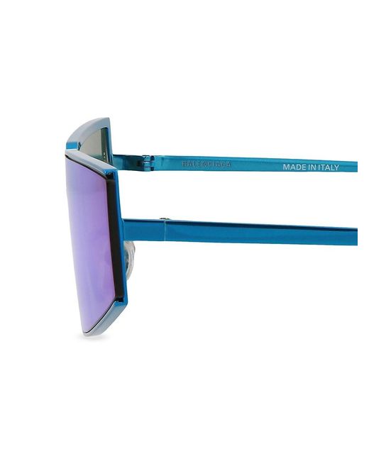 Balenciaga Blue 99mm Rectangle Sunglasses