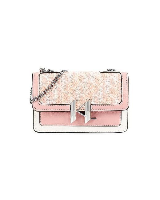 Karl Lagerfeld Corinne Colorblock Crossbody Bag in Pink Lyst UK