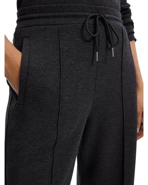Theory Black Knit Drawstring Straight Sweatpants