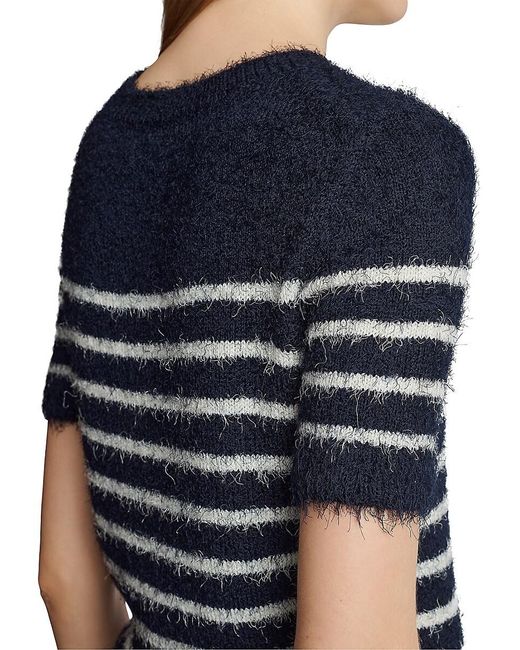 Khaite Blue Luphia Striped Silk-Blend Sweater