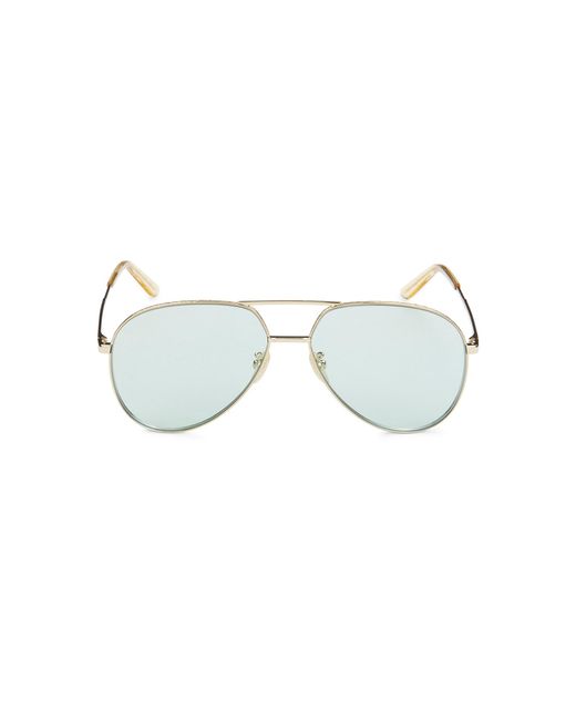 Gucci 59mm Aviator Sunglasses in Gold (Blue) | Lyst