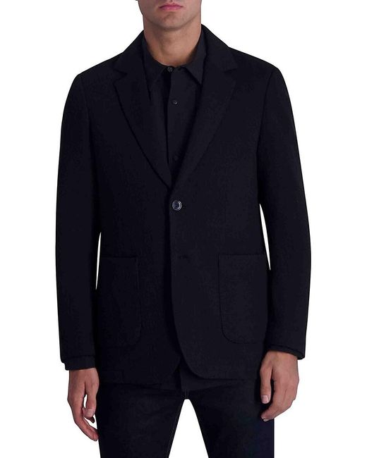 Karl Lagerfeld Blue Textured Blazer for men