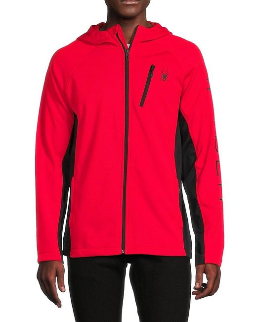 Spyder Tempo Colorblock Zip Jacket in Red for Men | Lyst UK
