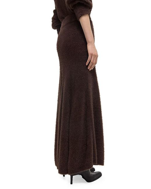 Helmut Lang Brown Grunge Eyelash Maxi Skirt
