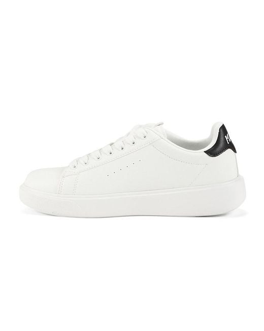 Karl Lagerfeld Black Round-Toe Logo Low-Top Sneakers for men