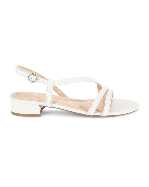 Easy Spirit White Seglenni Leather Open Toe Strappy Sandals