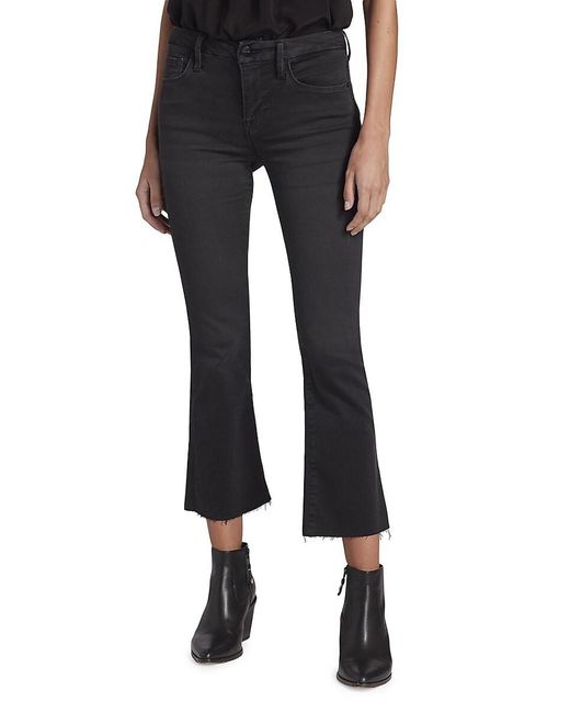 FRAME Black Le Cropped Mini Bootcut Jeans