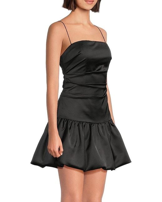 Emanuel Ungaro Black Willow Bubble-Skirt Minidress