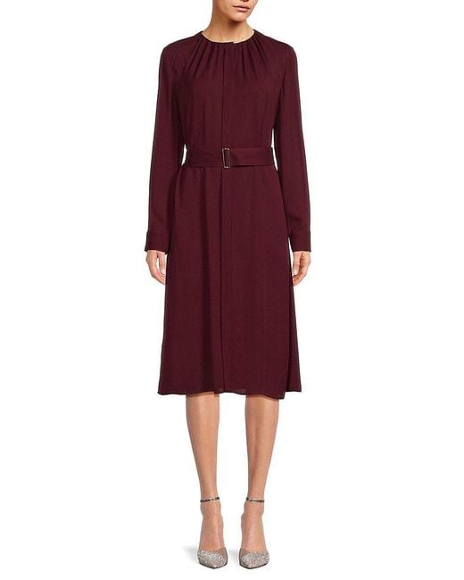 BOSS Dibanora A Line Midi Dress in Red Lyst