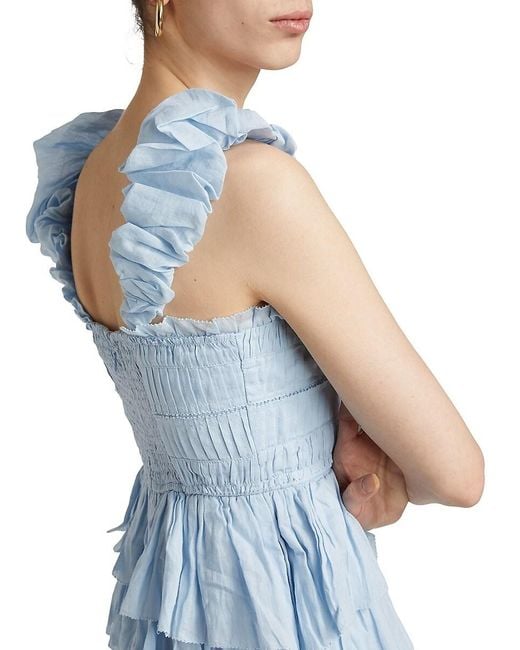 Sea Blue Cole Smocked Minidress